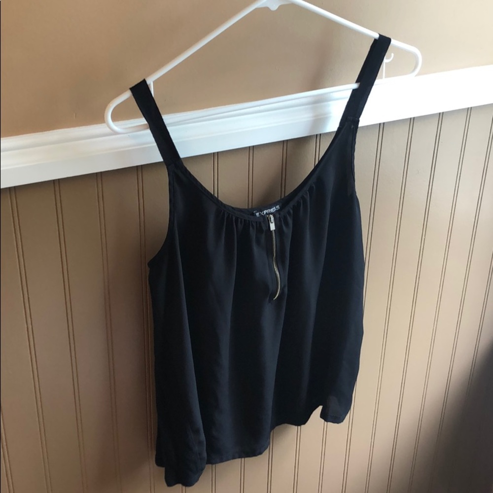 Black Express Zipper Front Tank
